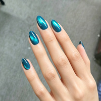 Lot de 30 faux ongles amande œil-de-chat personnalisés, préconçus, tailles assorties, avec perles de verre colorées, vente en gros