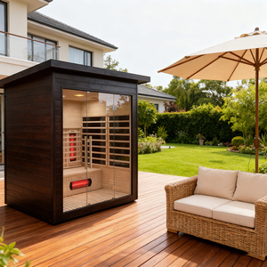 Sang trọng <span class=keywords><strong>1</strong></span> 2 <span class=keywords><strong>3</strong></span> 4-6 người cabin phòng quang phổ đầy đủ gỗ đen Combo khô hơi nước ngoài trời hồng ngoại phòng tắm hơi - Product Image 6