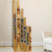 Natural Bamboo Painted Rain Stick Musical Instrument Rainstick for Sound Healing Meditation Yoga Percussion Therapy