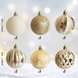 Cross Border 6cm 30Pcs/Set Shaped Platinum Christmas Balls Set Christmas <b>Tree</b> Christmas Atmosphere Decoration Balls - Product Image 2