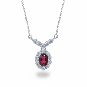 Collier pendentif en grenat naturel en <span class=keywords><strong>aluminium</strong></span>, <span class=keywords><strong>argent</strong></span> sterling S925 plaqué or, incrusté de pierres précieuses rouges, certifié luxe pour femme - Product Image 5
