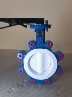 DIN/BS/ASME Standard PTFE/Gummi-Ausgekleideter Sitz Chinesischer Bestseller DI/SS304/SS316 Gehäuse Schmetterlingsventil PN10/PN16 DN150
