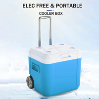Glacière à glace isolée 52L 55QT, glacière Portable de poitrine de glace avec roues pour Camping en plein air pique-nique