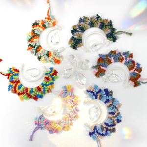 Kit de <span class=keywords><strong>macramé</strong></span> DIY Boho Moon Crystal - Ensemble de cordes tissées à la main pour miroir de voiture, décoration murale avec guide en anglais - Product Image 1