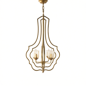 4 <b>Light</b> Adjustable Metal Chandelier Gold Oval Hanging Fixture For Kitchen Dining Room Foyer Entryway E12 Bulb Not Included - Product Image 1