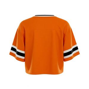 เสื้อเจอร์ซีย์ฟุตบอลสไตล์อเมริกันแบบครอปทรงบ็อกซี่ ผ้าตาข่าย เซ็กซี่ สำหรับผู้หญิง ปักลายตามสั่ง สำหรับวันแข่งขันกีฬา - Product Image 3