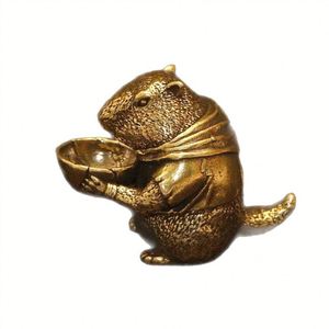 Figurine de marmotte 3D en laiton faite à la main, sculpture animale moderne et traditionnelle pour décoration de bureau, cadeau de collection - Product Image 5