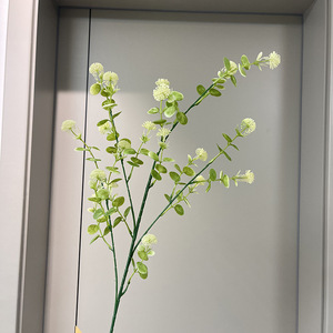 Commercio all'ingrosso della fabbrica artificiale singolo ramo lungo gambo bianco verde fiore di plastica verde per la decorazione di nozze della festa di casa - Product Image 3