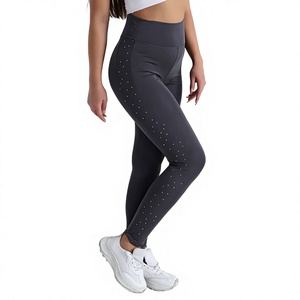 <b>High</b> <b>Waisted</b> Solid Yoga <b>Leggings</b> Full Length Elastic Waist Four-Way Stretch Spandex/Polyester Anti-Static Quick Dry Breathable - Product Image 1