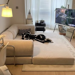 Sofá Cama en Forma de L para Mascotas, Relleno de Espuma, Funda de Corduroy Extraíble y Lavable, para Uso en las Cuatro Estaciones - Product Image 4