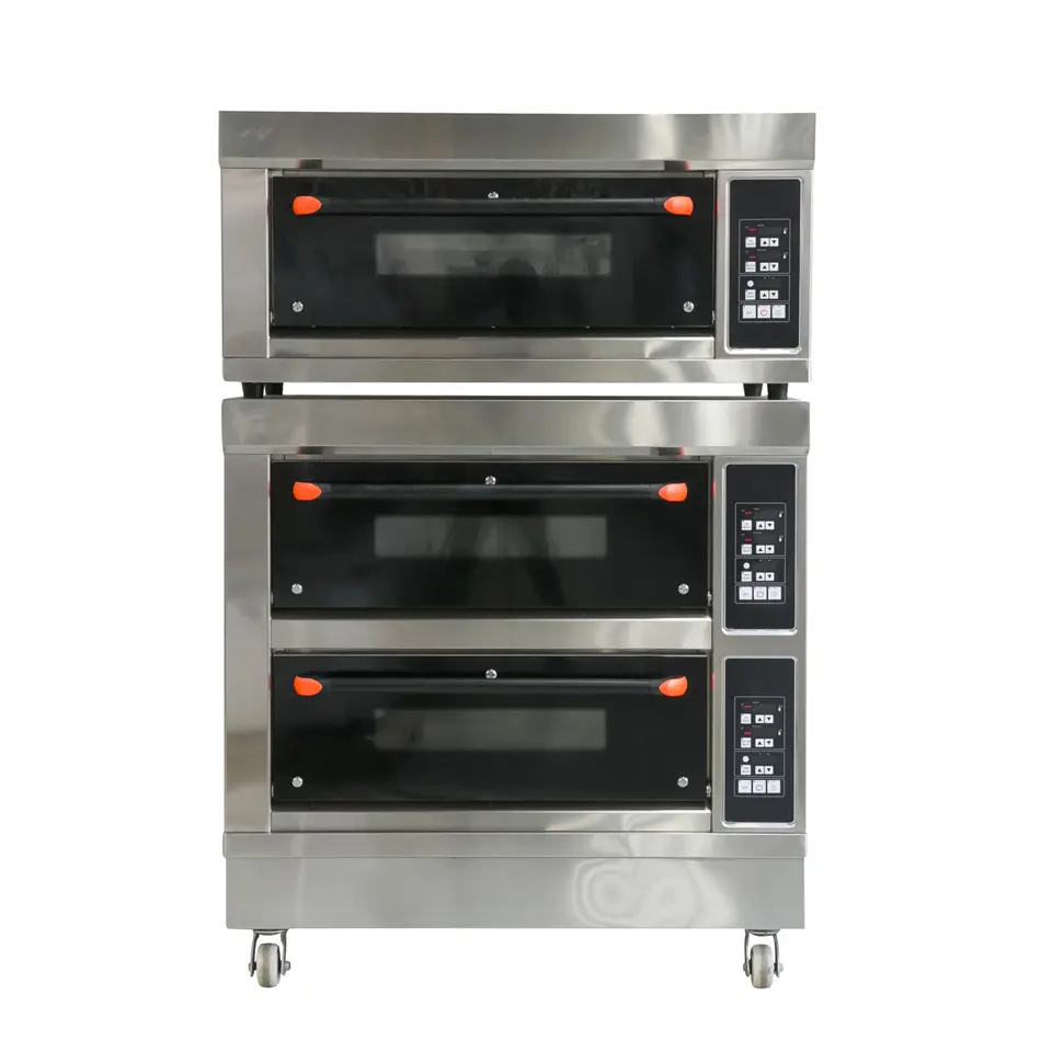 Hoge Kwaliteit Dek Oven Automatische Temperatuurregeling 3 Dek 9 Trays Gas Oven Machine Voor Verkoop Brood Bakken Ovens