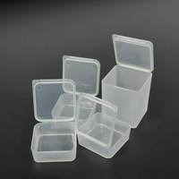 Mini contenants en plastique de 3,5*3,5*1,2 cm, tailles mixtes, boîte en plastique transparente carrée vide pour organiser de petits objets, bijoux