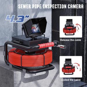 Caméra d'inspection de tuyau d'égout <span class=keywords><strong>10M</strong></span> IP68 vidange 17MM <span class=keywords><strong>endoscope</strong></span> industriel de <span class=keywords><strong>canalisation</strong></span> d'égout avec moniteur 4.3 - Product Image 3