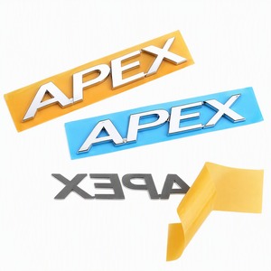 Lettres 3D chromées personnalisées <span class=keywords><strong>APEX</strong></span> : Emblème de hayon plaqué ABS, autocollant, kit de garnitures de lettrage automobile étanche - Product Image 1