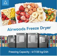 Airwoods 4kg Mini Vacuüm Vriesdroogmachine voor Snoep Fruit Lyofilisatie Machine Gebruikt Vriesdroogapparatuur