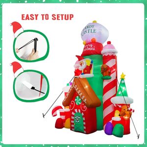 <span class=keywords><strong>Castillo</strong></span> Inflable Navideño de 3 Metros de Altura con Santa Claus, Hombre de Jengibre y Pingüino, <span class=keywords><strong>Castillo</strong></span> Inflable para Decoración Exterior - Product Image 6