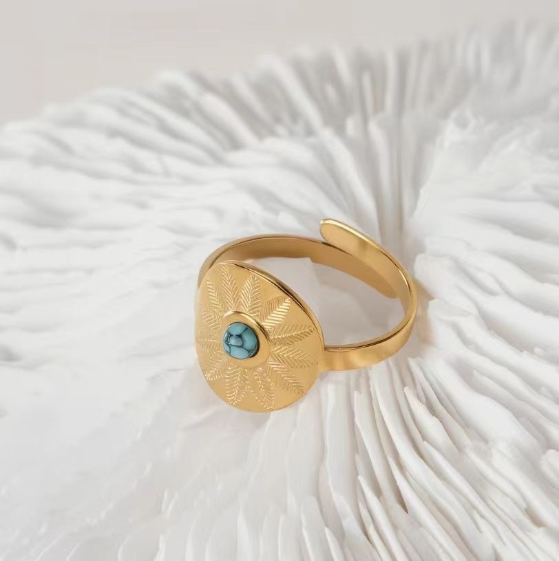 [6335] Bague géométrique texturée - or
