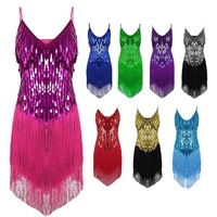 Robe de danse de salon à sequins et franges Yihuang, costumes de scène pour les compétitions de groupe, femmes, spandex/polyester