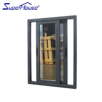 Ventana Corredera de Aluminio Gris Carbón, Resistente a Huracanes, Certificación AS2047 Miami Dade NOA, Tamaño Personalizado para Proyecto de Villa