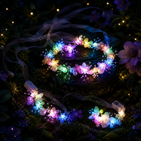 Couronne de fleurs lumineuse LED en perles, guirlande florale scintillante pour mariée, mariage, enterrement de vie de jeune fille, cadeaux