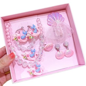 Nuevo Conjunto de Joyería Infantil con Forma de Animal de Princesa Sirena, Collar de Resina Acrílica, Regalo de Cumpleaños para Niñas - Product Image 1