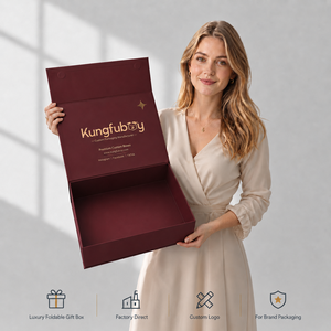 Boîte Cadeau Rigide Pliante Magnétique Mate Bourgogne, 15 <span class=keywords><strong>Ans</strong></span> d'Expérience en Usine, Emballage de Luxe pour Vêtements de Mode - Product Image 1