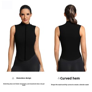 <span class=keywords><strong>Gilet</strong></span> de <span class=keywords><strong>sport</strong></span> sans manches <span class=keywords><strong>zippé</strong></span> pour <span class=keywords><strong>femme</strong></span>, coupe ajustée vintage, absorbant la transpiration, séchage rapide, col à nœud, pour la course à pied et le yoga - Product Image 5