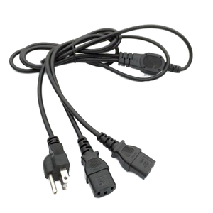 Cable de alimentación NEMA 5-15P a doble IEC320 C13, 16AWG SJT / Cable divisor en Y, cable de CA con doble toma / Para PDU, servidor - Product Image 1
