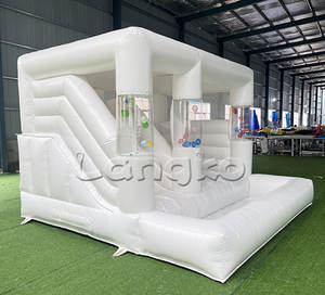 Jeux de fête pour enfants populaires <span class=keywords><strong>Ballon</strong></span> blanc Combo Bounce House Château de saut moderne Combo Slide <span class=keywords><strong>avec</strong></span> fosse à balles - Product Image 2