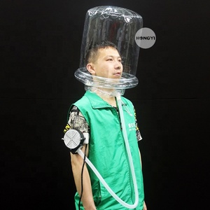 Traje de sistema de casco de protección de aire respirable antiniebla a prueba de polvo <span class=keywords><strong>con</strong></span> capucha transparente inflable de PVC - Product Image 2