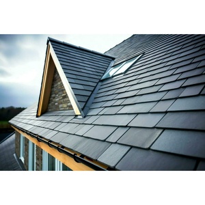 Tejas de <span class=keywords><strong>Pizarra</strong></span> Negra Naturales Impermeables para Villas, Tejas de <span class=keywords><strong>Pizarra</strong></span> Duraderas de Alta Calidad para Techos Residenciales y Comerciales - Product Image 1