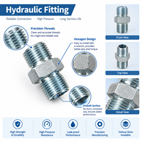 Adaptor Hidrolik Lurus Berlapis Seng dari Baja Karbon CNC, Fitting Transisi Selang Hidrolik untuk Mesin Konstruksi Excavator