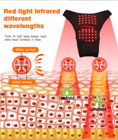 Enveloppement d'épaule à 76 LED infrarouges proches, thérapie par lumière rouge à double longueur d'onde, coussin de massage pour l'épaule