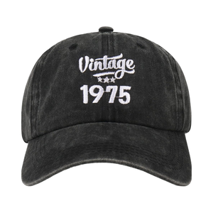 Casquette de baseball unisexe Zandy à 6 panneaux en denim avec broderie 3D et boucle métallique - Tissu commun 100% coton - Cadeau d'anniversaire pour adultes - Product Image 1
