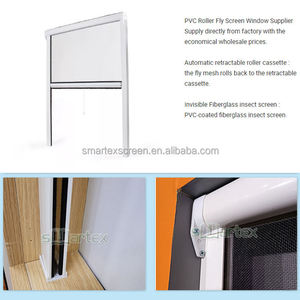 Pantalla plegable fácil de instalar <span class=keywords><strong>Perfil</strong></span> blanco Ventana de red de fibra de vidrio recubierta de PVC Pantalla retráctil Ventanas de persiana enrollable - Product Image 4