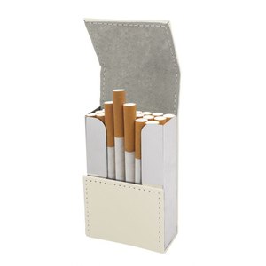 Étui à cigarettes en cuir PU blanc de haute qualité avec logo personnalisé, design classique pour un rangement élégant, accessoires pour fumeurs - Product Image 3