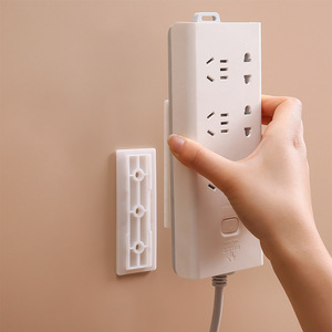 Power Strip Holder Wall Mounted Storage Rack For Household Router Cable Organizer <b>Punch</b> Free Adhesive Mount - Product Image 1