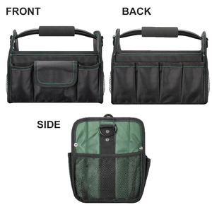 Durable Waterproof Open Top High-Capacity <b>Tool</b> <b>Tote</b> Stainless Steel Handle Adjustable Shoulder Strap 21 Pockets Electrician <b>Tool</b> - Product Image 3