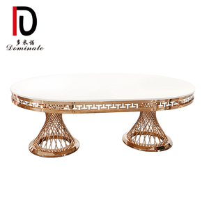 Mesa redonda de lujo de acero inoxidable para banquete, mesa de boda serpentina de cristal para eventos - Product Image 6