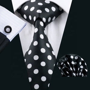 Corbata Negra de seda para hombre, diseño personalizado, tejido Jacquard, 100% - Product Image 5