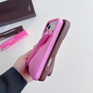 Funda <span class=keywords><strong>de</strong></span> silicona para iPhone 17, 16, 15, 14 Pro Max con soporte para brillo labial, para maquillaje en movimiento, para mujer, compatible con iPhone 11, 12, 13, estilo estético para chicas - Product Image 3