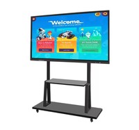 Tableau blanc interactif LED tactile de 86 pouces avec 20 points de contact, système d'exploitation Android/Windows, résolution 4K pour l'enseignement scolaire et les conférences