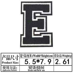 Nouveau patch thermocollant brodé intégral de 11,3 cm/7,9 cm avec logo lettre noire pour la décoration de vêtements et de chapeaux - Product Image 6