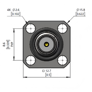 Adaptador ZCOM SMA(<span class=keywords><strong>F</strong></span>)-SMA(<span class=keywords><strong>F</strong></span>) Hembra a Hembra con Brida de 4 Orificios, Bajo VSWR, Baja Pérdida de Inserción, Conector Coaxial RF de CC-27GHz - Product Image 3