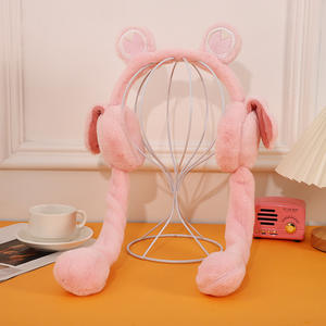 Couvre-oreilles en peluche amusants pour adultes - Couvre-oreilles chauds d'hiver avec matériau épaissi et oreilles mobiles, taille unique - Product Image 2