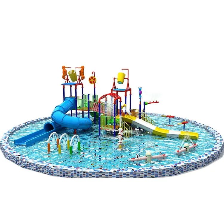 Mini Wasserspiel spielzeug Spielplatz Glasfaser Slide Aquatic Splash Pad Ausrüstung Wasserpark