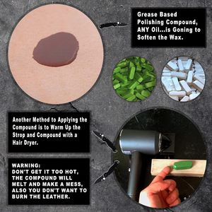 Honing strop cho dao mài với đánh bóng hợp chất <span class=keywords><strong>3</strong></span> inch bởi 8 inch hai mặt stropping da dao strop - Product Image 3