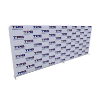 Support télescopique extensible personnalisé pour toile de fond publicitaire portable avec impression de logo et fonction Step and Repeat