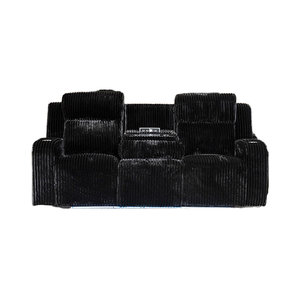 厚手のストライプコーデュロイ生地を使用したモダンなモジュール式セクショナルソファセット、センターコンソールソケット、カップホルダー付き、ホテルやヴィラでの使用に最適、リクライニング機能付き - Product Image 2