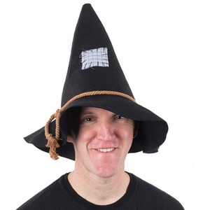 Sombreros de fieltro con cuerda de poliéster negra, diseño de espantapájaros, con logotipo personalizado para Halloween - Product Image 4